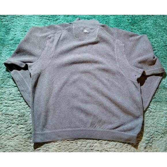 Tommy Bahama 1/4 Zip Long Sleeve Pullover Sweater Size Medium Gray - Picture 5 of 6